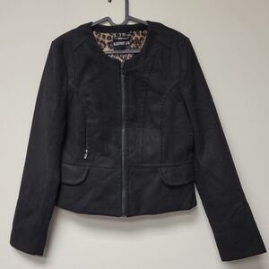 Express Moto Style Black Jacket Coat L